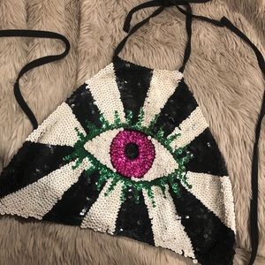 Discount Universe Evil Eye Crop Top